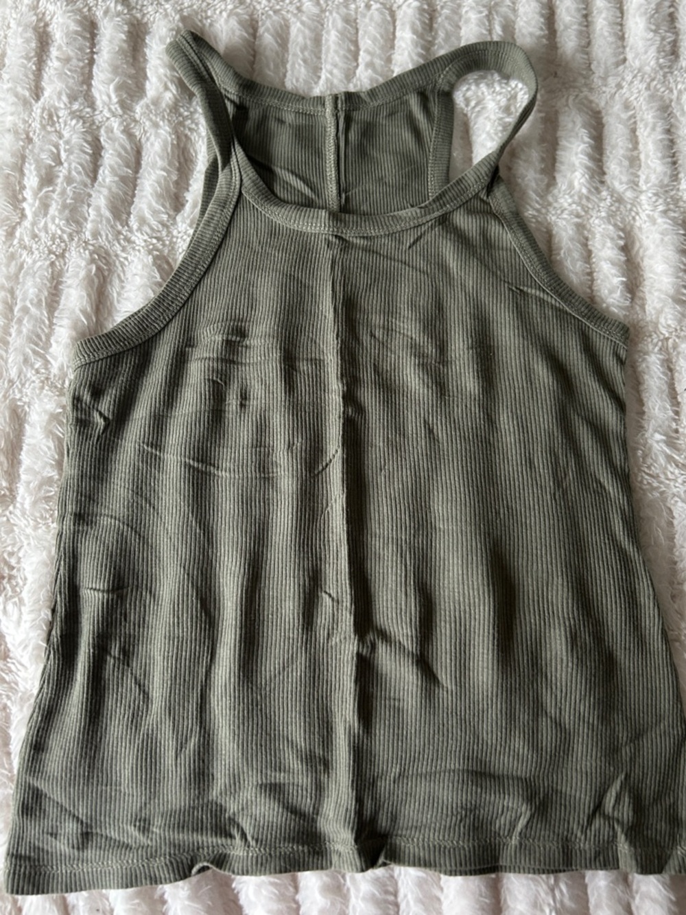 Olive green racerback tank top